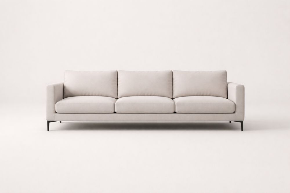 Canapé 3 places en tissu gris clair