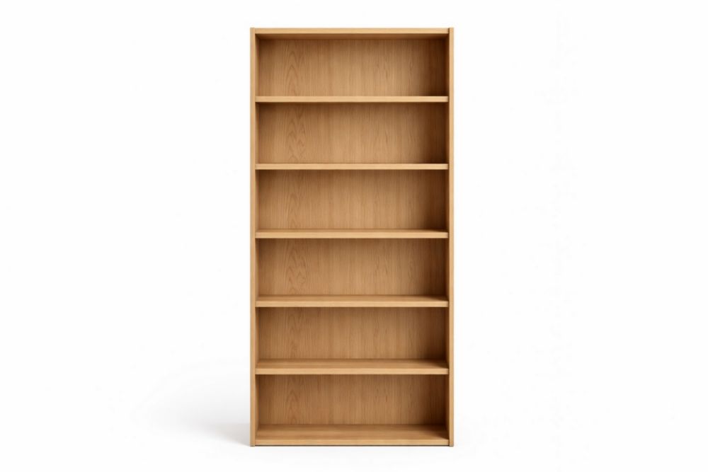 Bibliothèque en bois à 6 niveaux avec placage chêne 180x80x30 cm