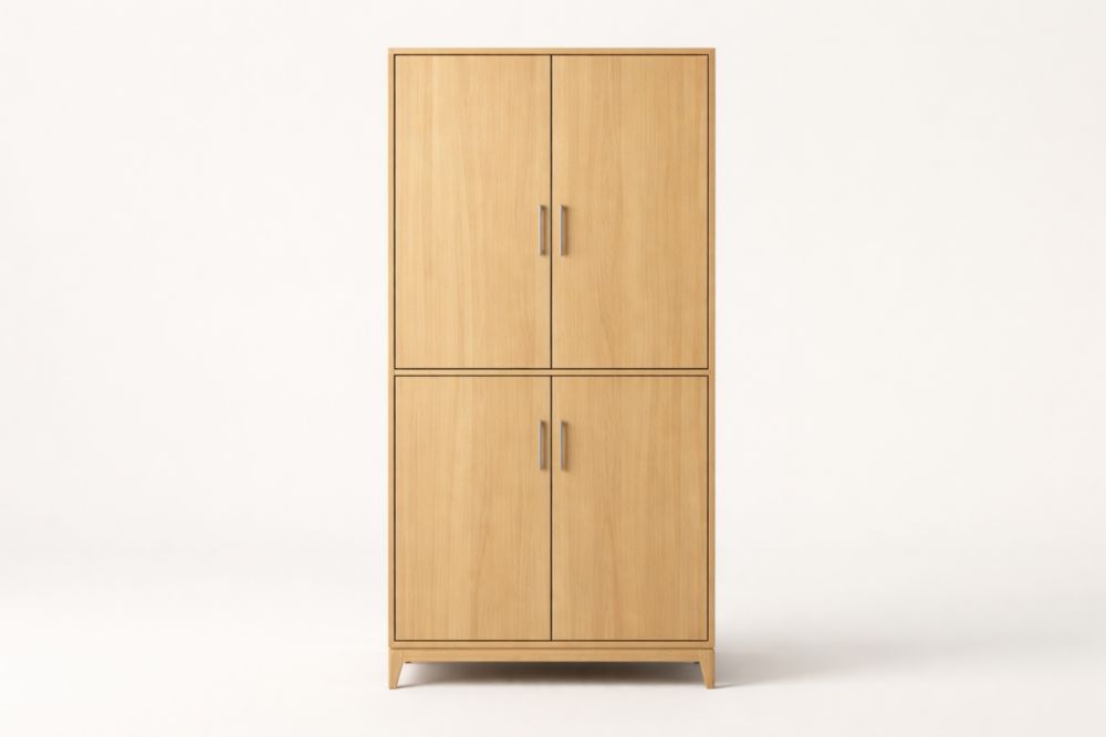 Armoire en chêne 4 portes rectangulaire 200x100x50 cm