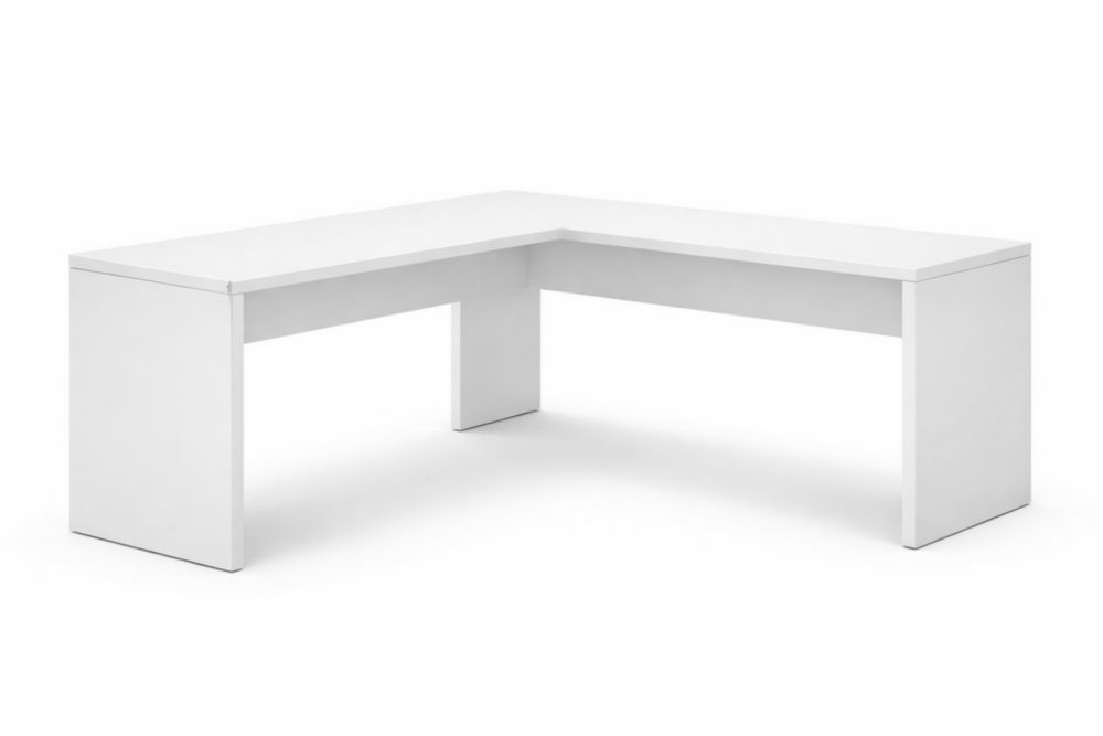 Bureau d'angle en MDF blanc 150 cm x 60 cm x 75 cm