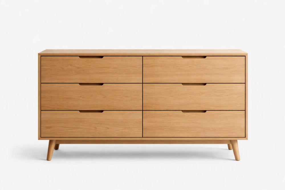 Commode en Bois de Chêne 6 Tiroirs