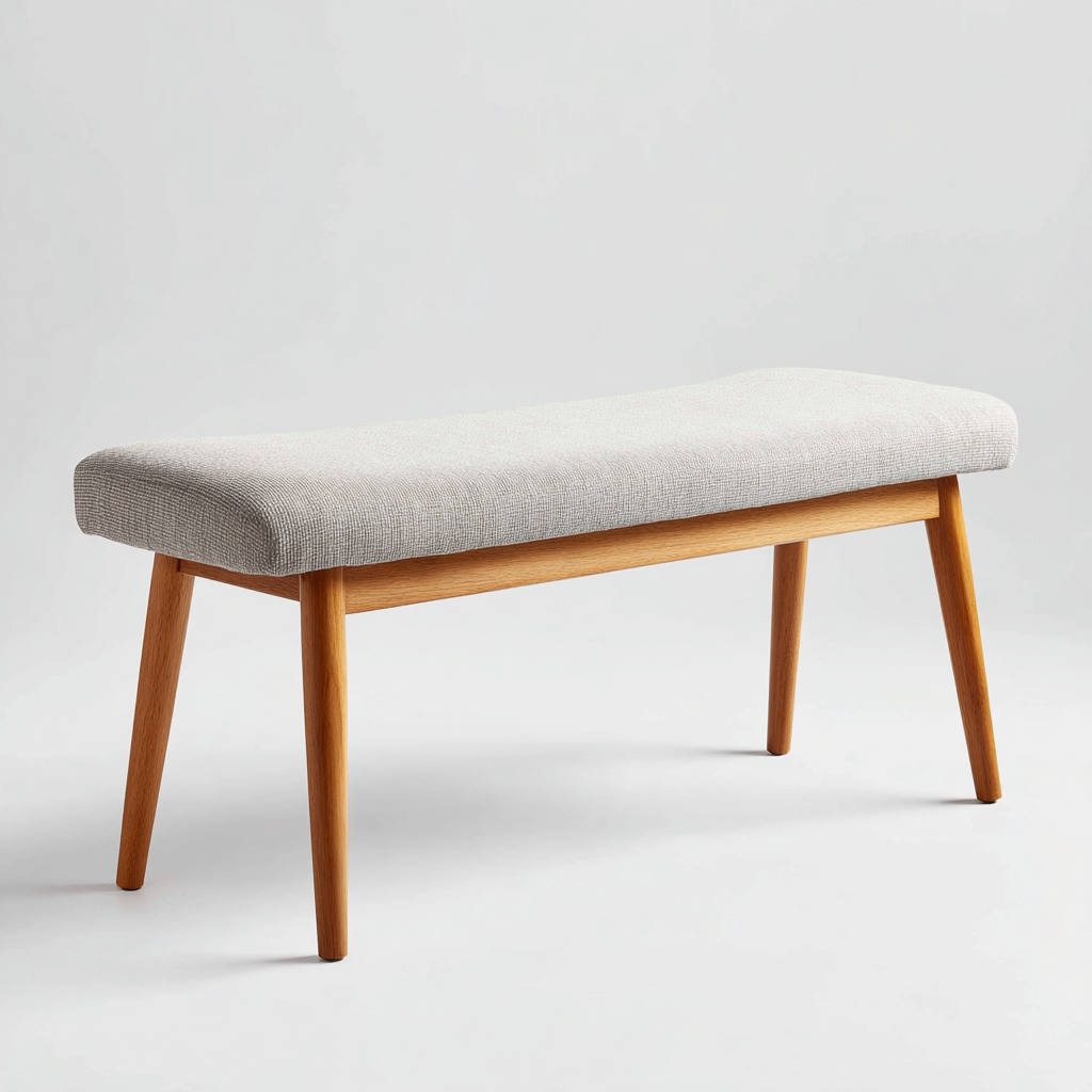 Sitzbank für Flur Stoffpolster 108x38x47 cm - hellgrau - für Eingangsbereich - modernes Design-Roomuphub