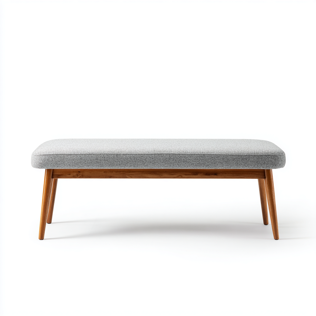 Sitzbank für Flur Stoffpolster 115x40x47 cm - hellgrau - für Eingangsbereich - modernes Design-Roomuphub