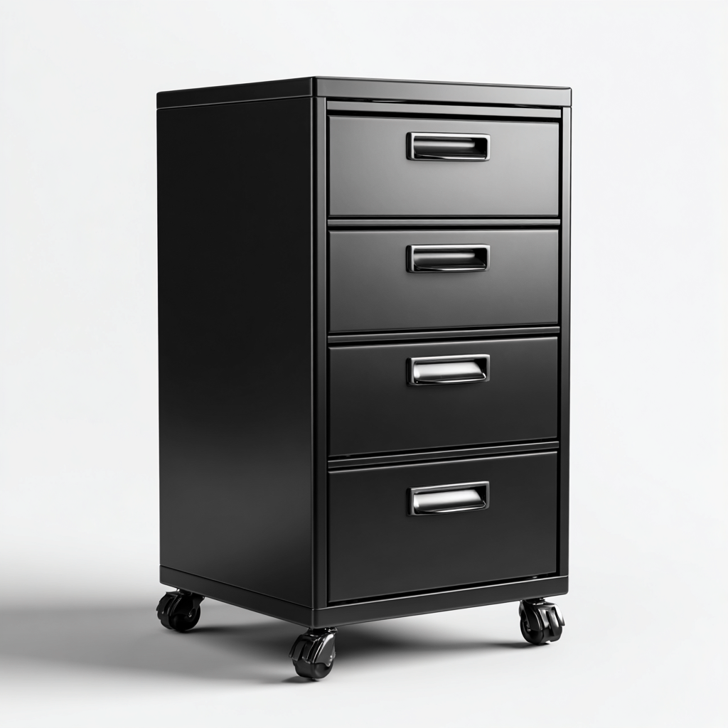 Aktenschrank Metall 45x40x95 cm - schwarz - für Büro - Homeoffice - modernes Design-Roomuphub