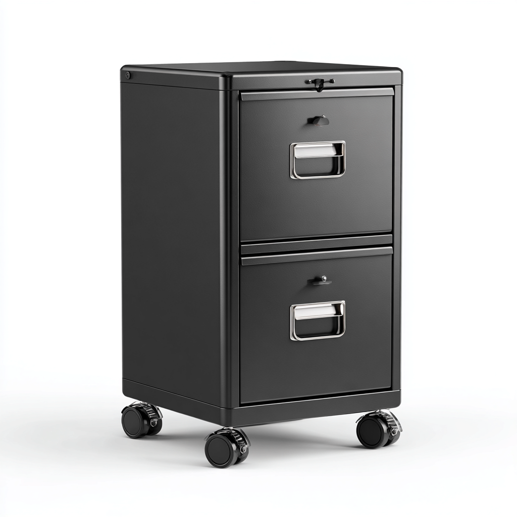 Aktenschrank Metall 45x40x78 cm - schwarz - für Büro - Homeoffice - modernes Design-Roomuphub