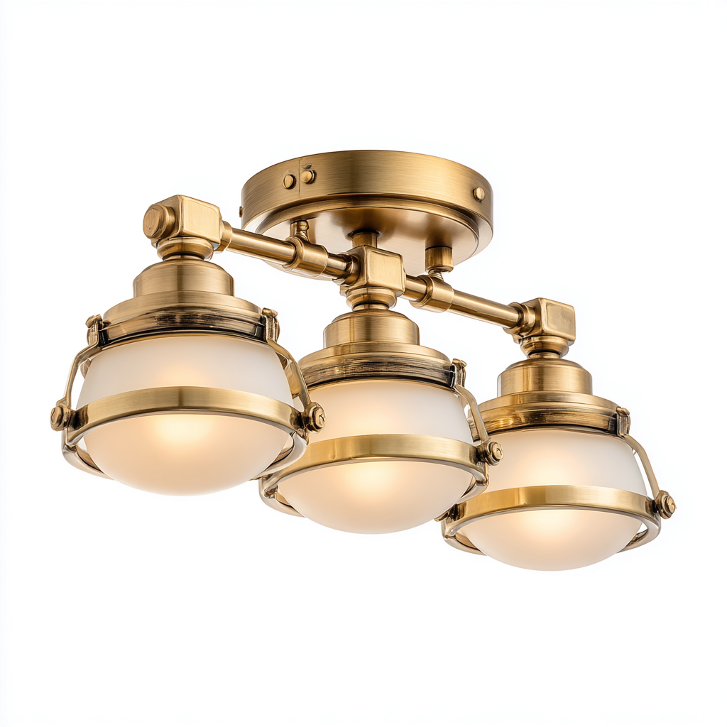 Deckenleuchte Metall - Glas 28x20x18 cm - gold - weiß - industrielles Design - geeignet für Innenräume-Roomuphub