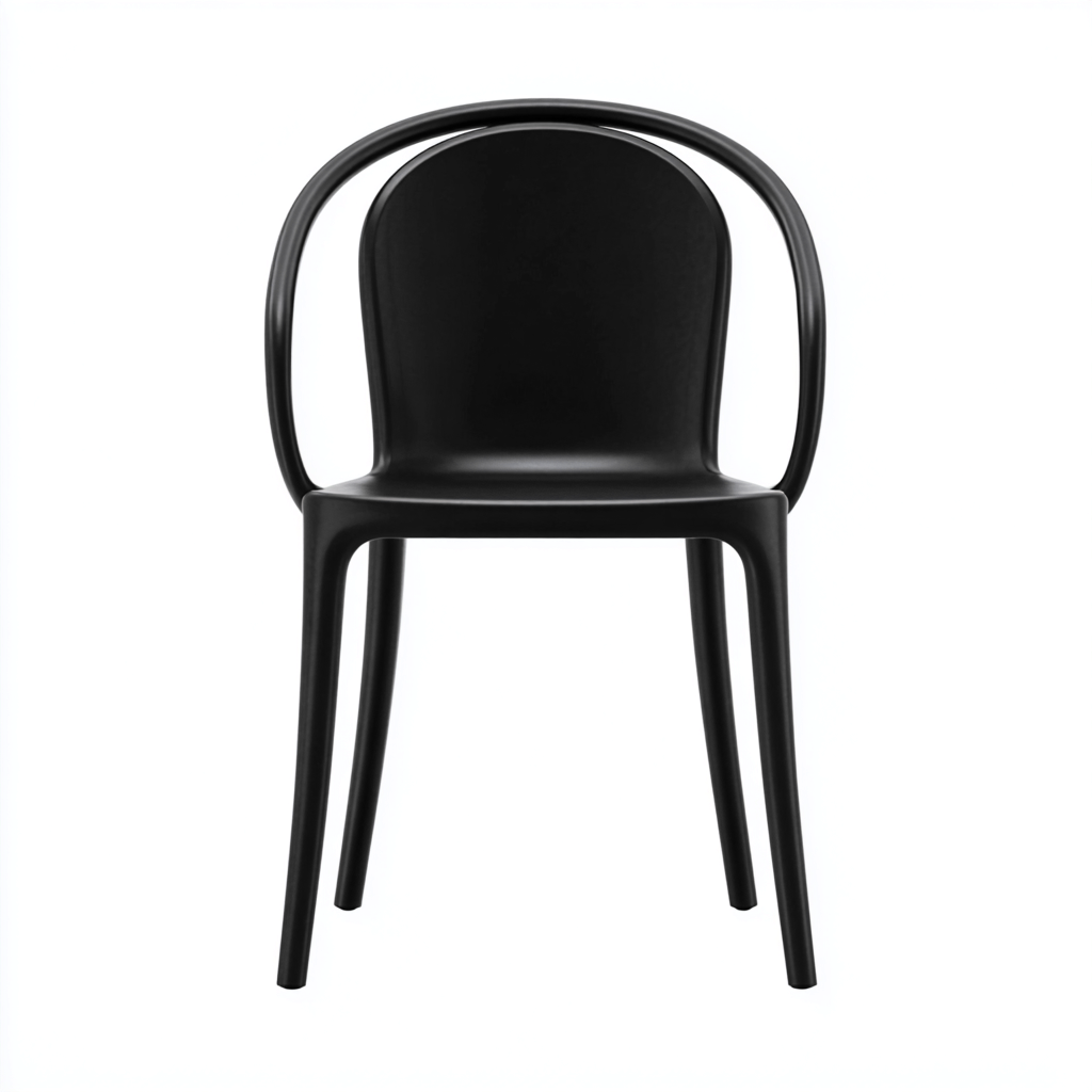 Gartenstuhl Kunststoff 52x49x86 cm - schwarz - für den Außenbereich - modernes Design-Roomuphub