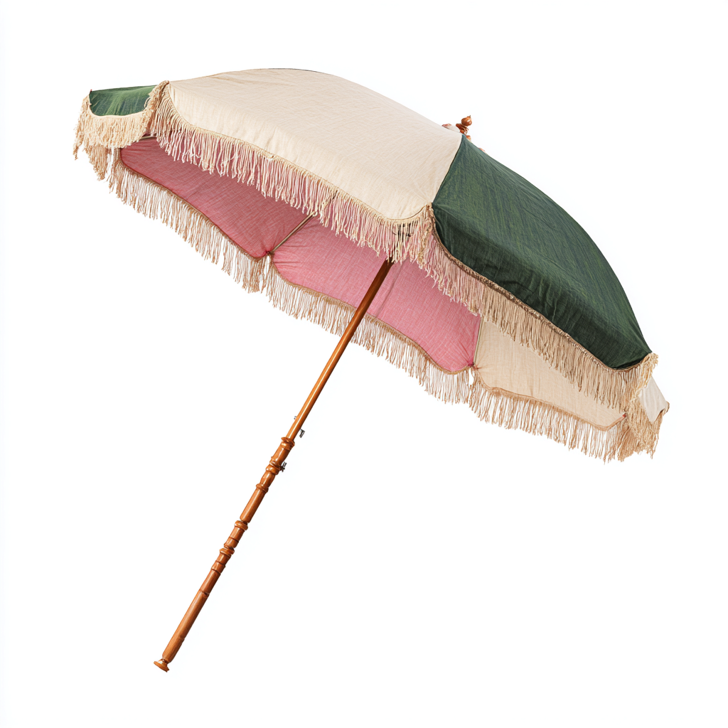 Sonnenschirm Polyester 210x180 cm - beige - rosa - grün - klassisches Design - für Garten-Roomuphub