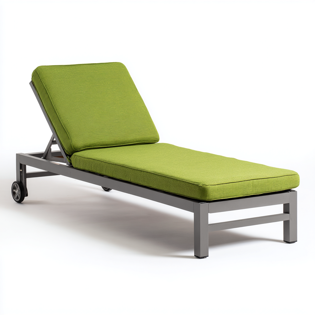 Sonnenliege aus Metall 195x65x85 cm - grau - grün - verstellbares Design für Garten geeignet-Roomuphub