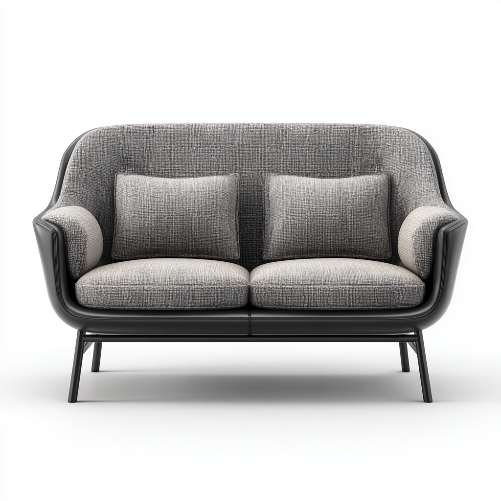 Zweisitzer Sofa Stoff 170x88x86 cm - grau - modernes Design - für Wohnzimmer-Roomuphub