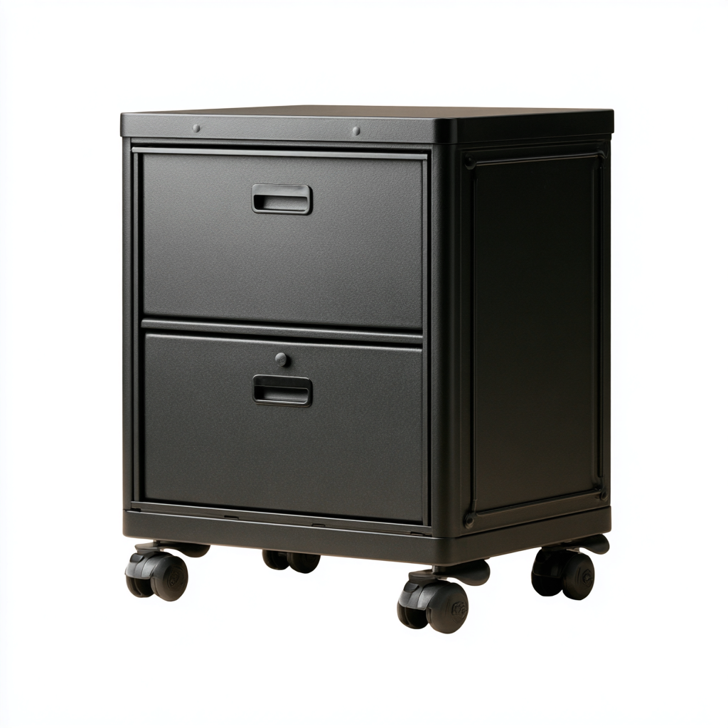 Aktenschrank Metall 48x42x78 cm - schwarz - für Büro - Homeoffice - modernes Design-Roomuphub