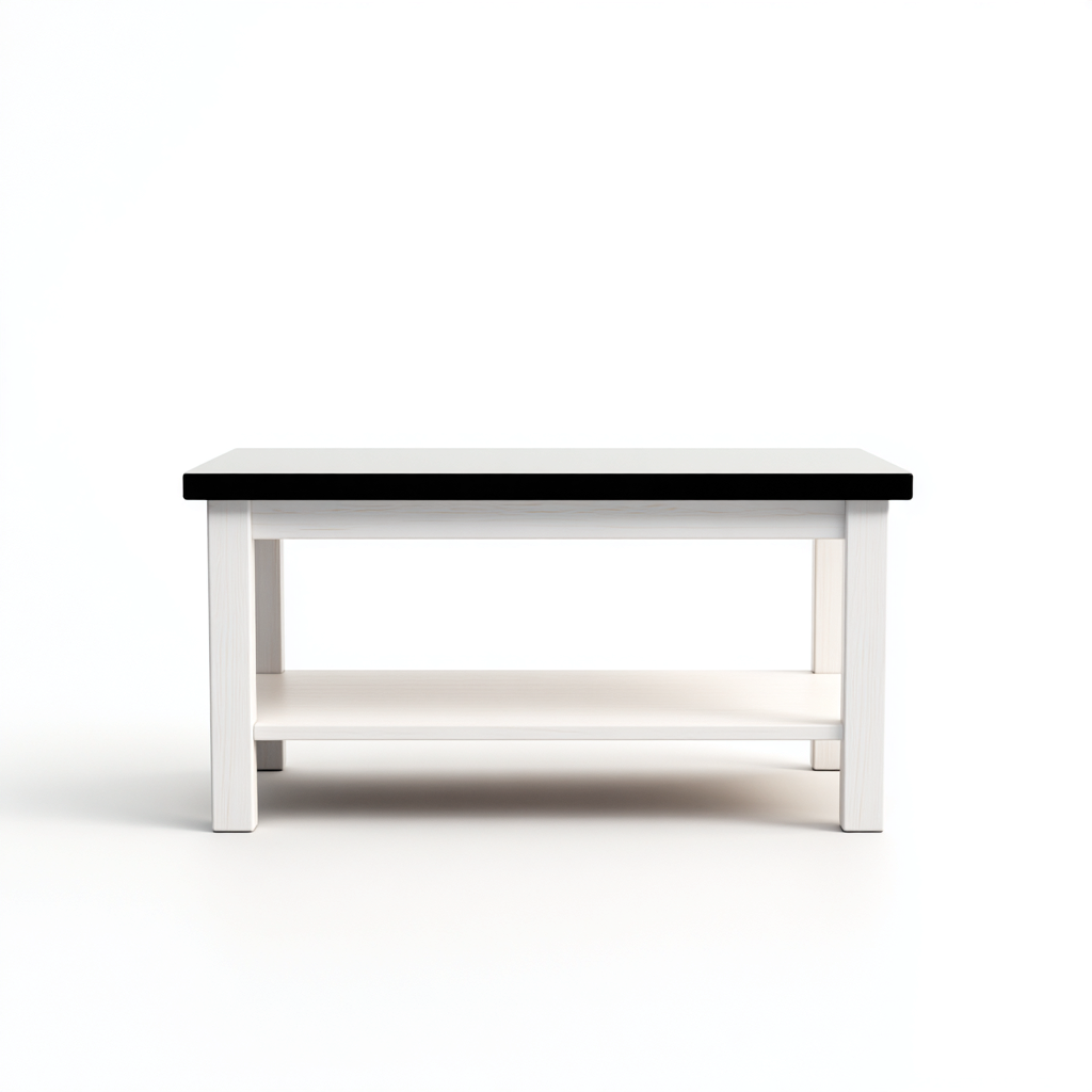 Couchtisch Holz 100x55x45 cm - weiß - schwarz - modernes Design - für Wohnraum-Roomuphub