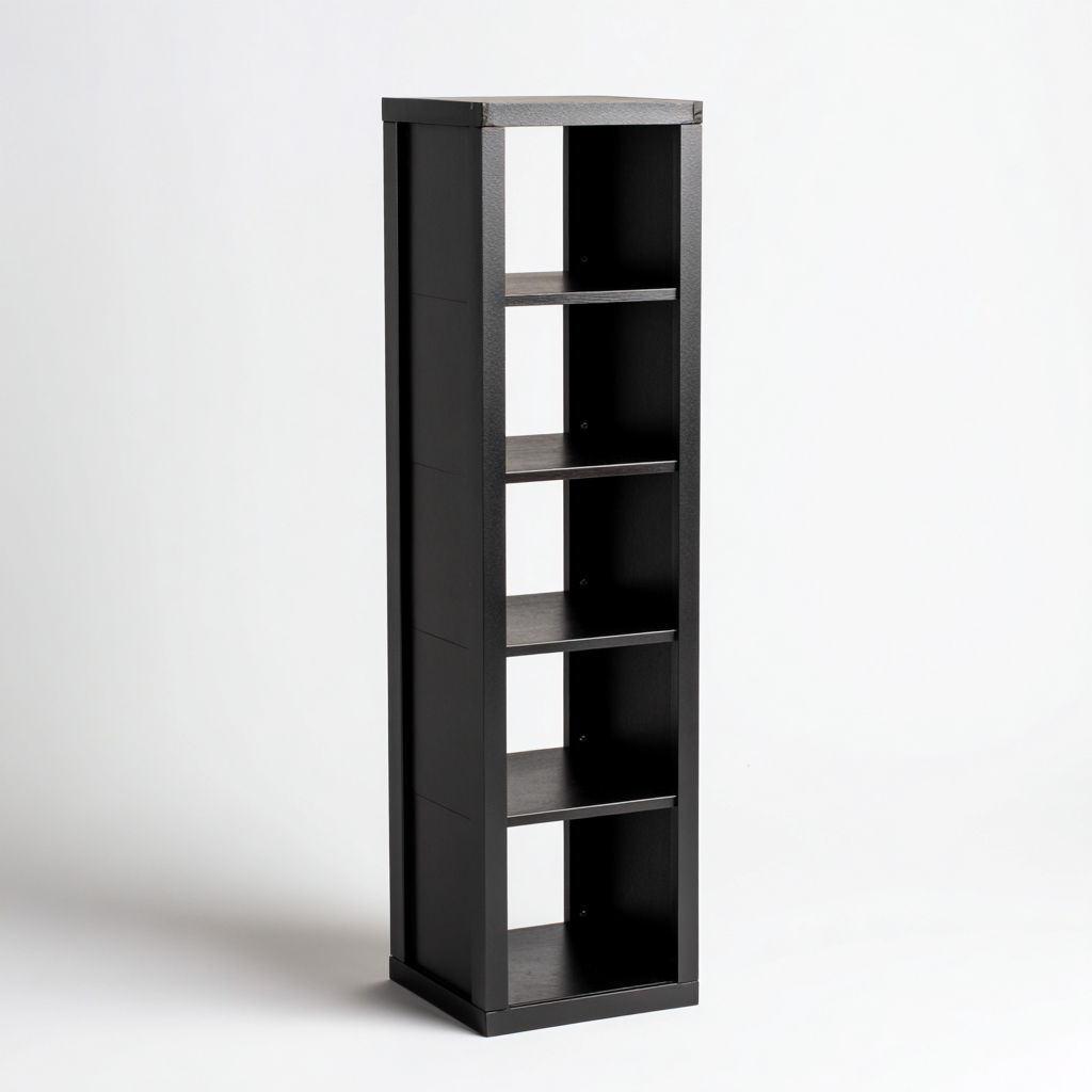 Schuhschrank - Holz - 30x30x150 cm - Schwarz - Modernes Design - Für den Flur-Roomuphub