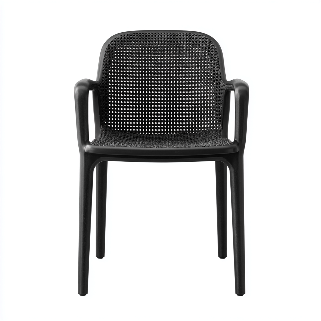 Gartenstuhl Kunststoff 55x54x87 cm - schwarz - für den Außenbereich - modernes Design-Roomuphub