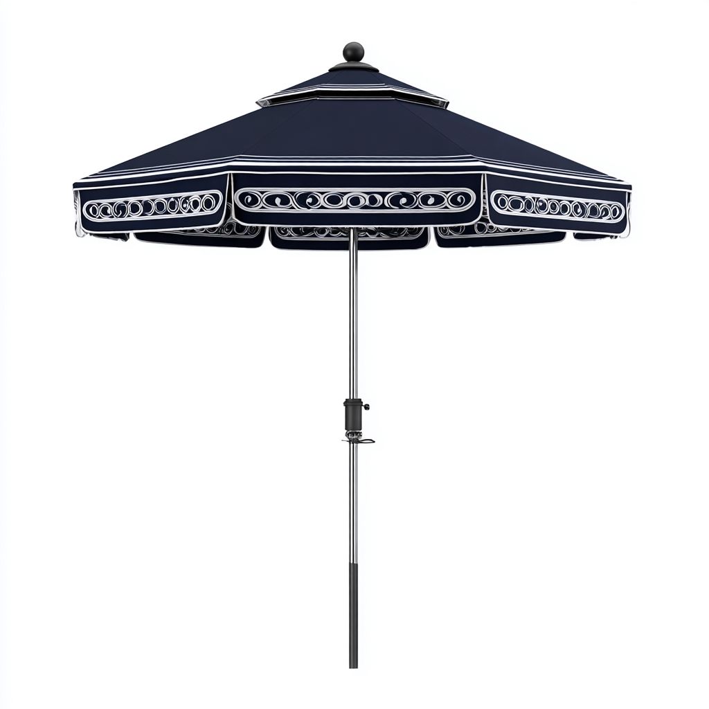 Sonnenschirm Metall - Polyester 230x230 cm - Dunkelblau - Klassisches Design für den Außenbereich-Roomuphub