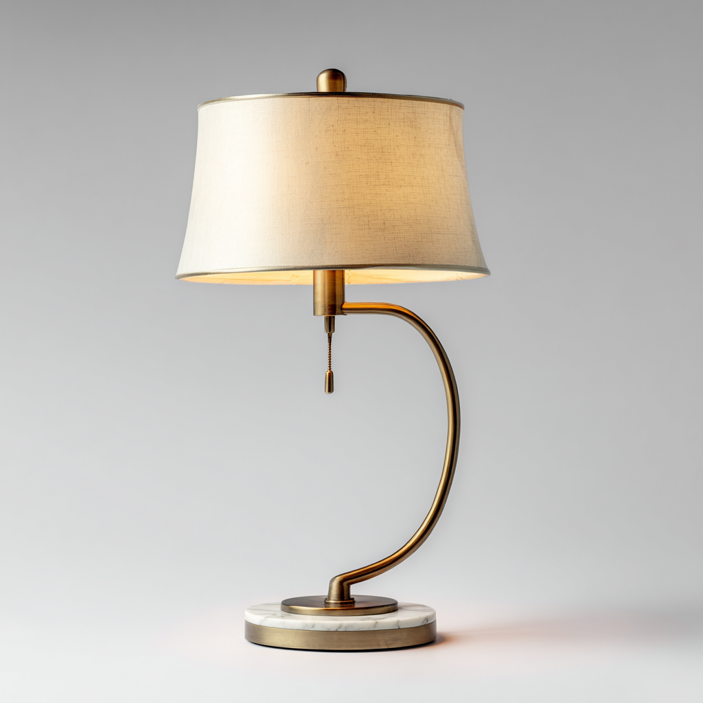 Tischlampe Metall - Stoff - Marmor 28x28x55 cm - messing - creme - marmor - modernes Design - für Innenraum-Roomuphub