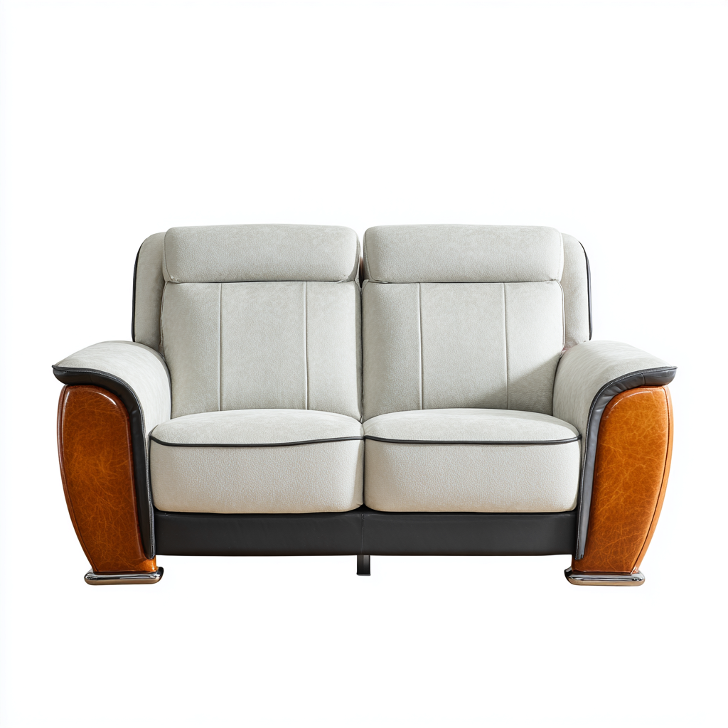 Zweisitzer Sofa Kunstleder 170x92x90 cm - grau - braun - schwarz - geeignet für Wohnzimmer - elegantes Design-Roomuphub