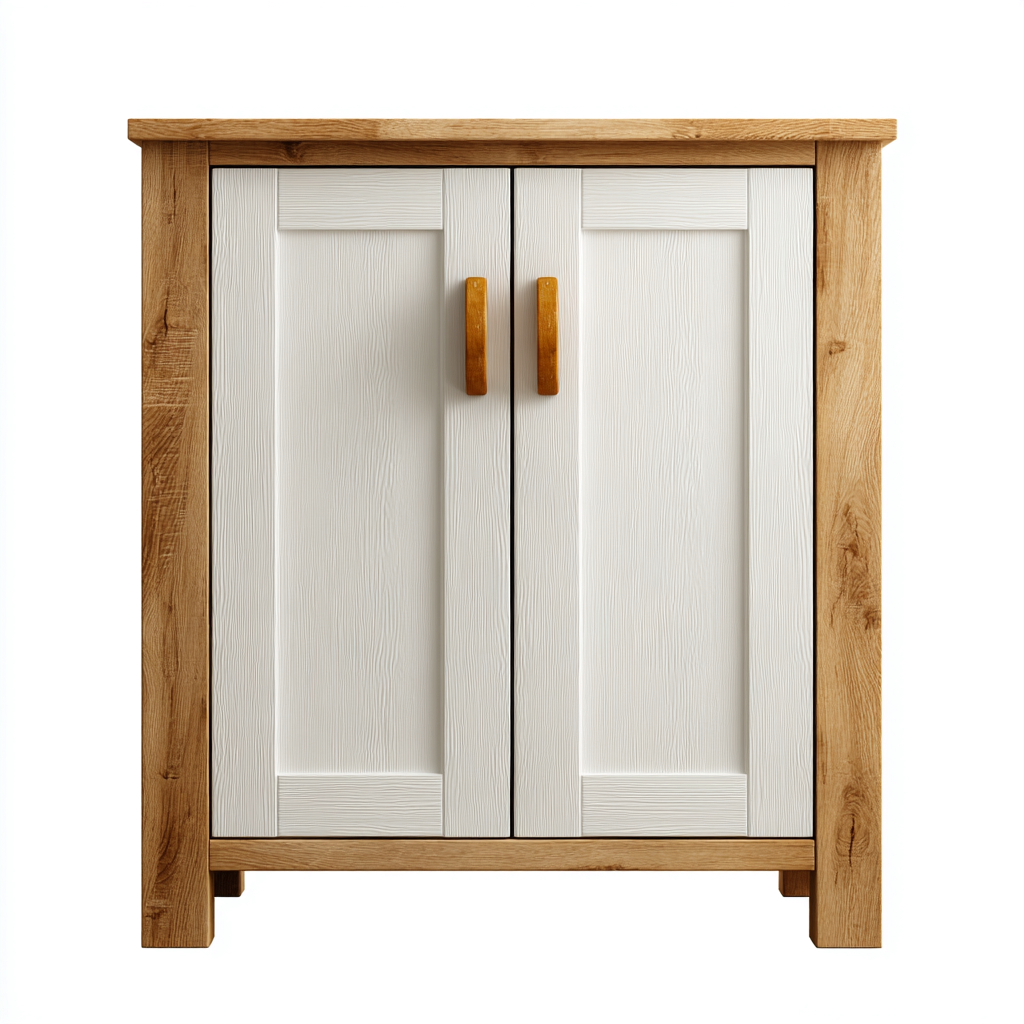 Schuhschrank Holz 80x35x90 cm - weiß - eiche - klassisches Design - geeignet für den Eingangsbereich-Roomuphub