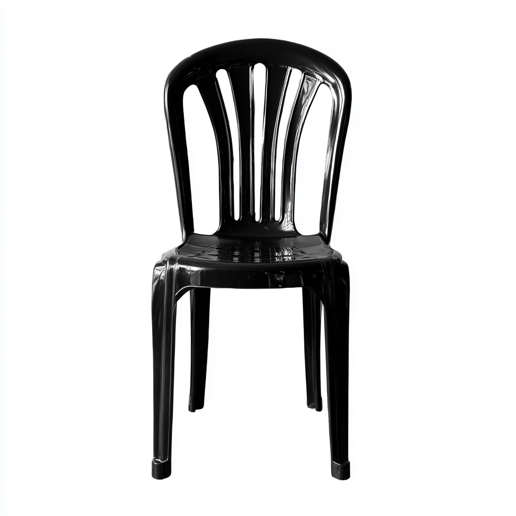 Gartenstuhl Kunststoff 45x50x88 cm - Schwarz - Klassisches Lamellendesign - Für Garten geeignet-Roomuphub