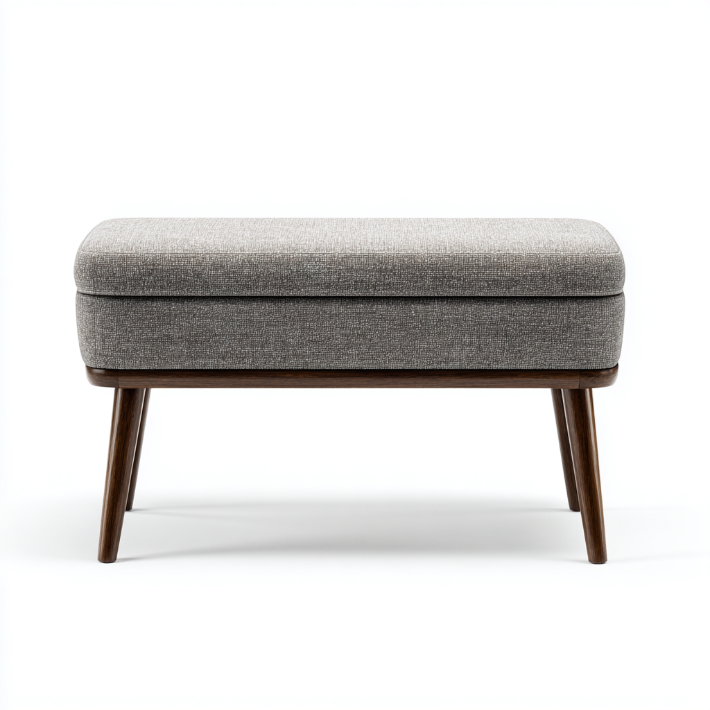 Sitzbank für Flur Stoffpolster mit Stauraum 80x38x48 cm - hellgrau - für Eingangsbereich - modernes Design-Roomuphub