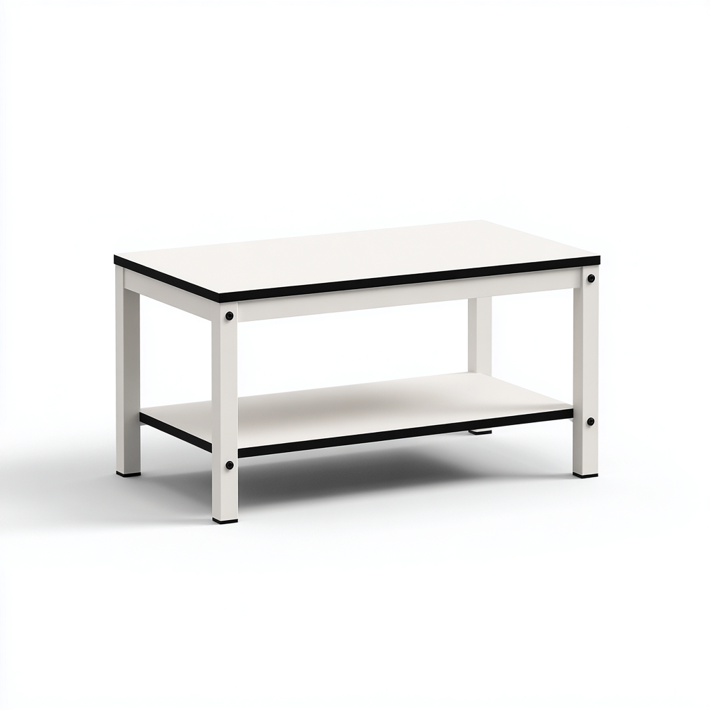 Couchtisch Metall 95x55x45 cm - weiß - schwarz - modernes Design - für Wohnraum-Roomuphub