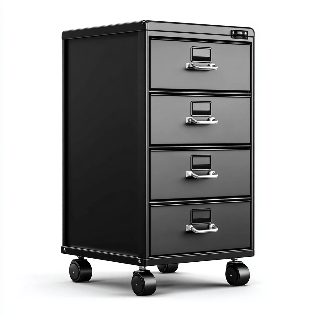 Aktenschrank Metall 45x40x95 cm - schwarz - für Büro - Homeoffice - modernes Design-Roomuphub