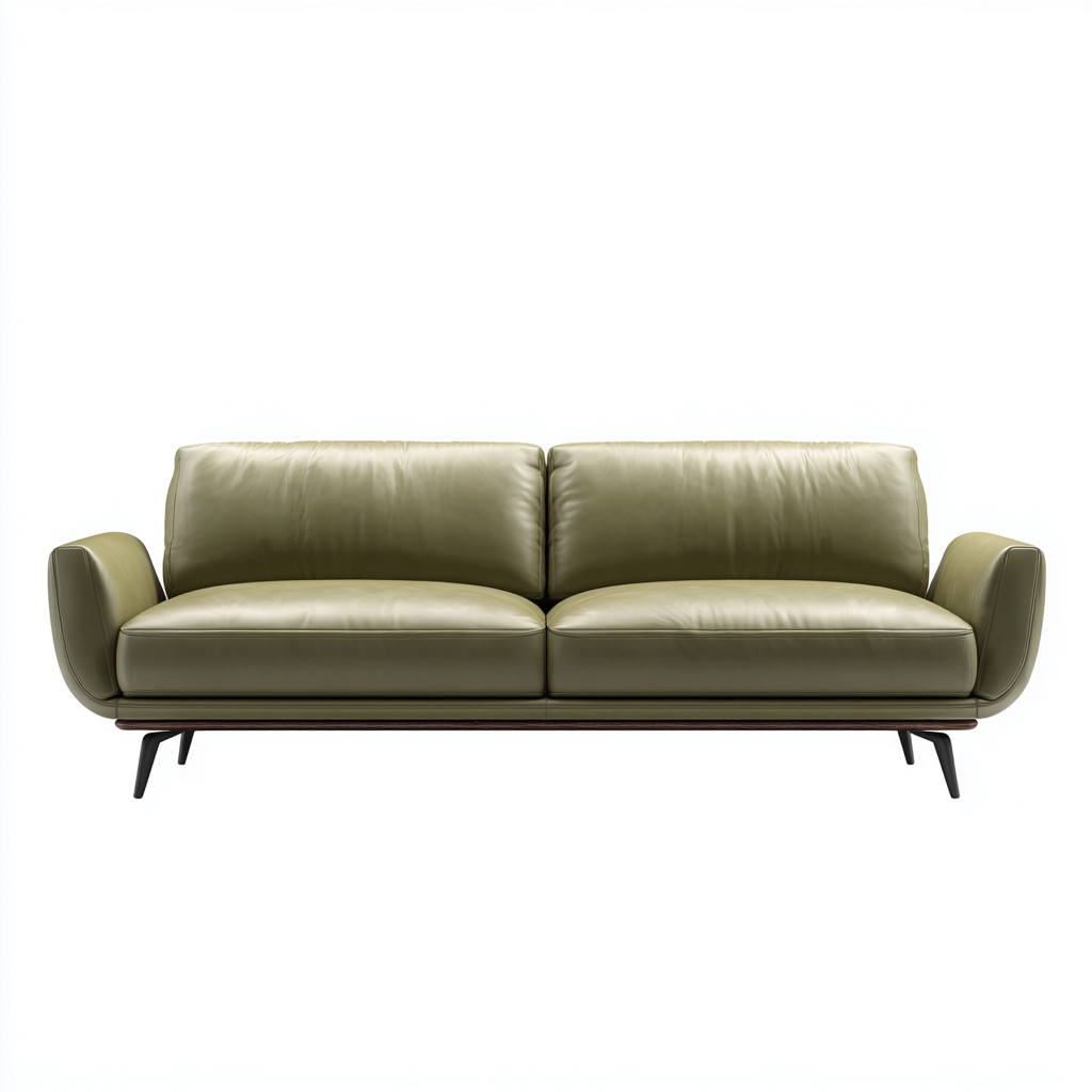 Zweisitzer Sofa Kunstleder 186x93x85 cm - grün - geeignet für Wohnzimmer - modernes Design-Roomuphub