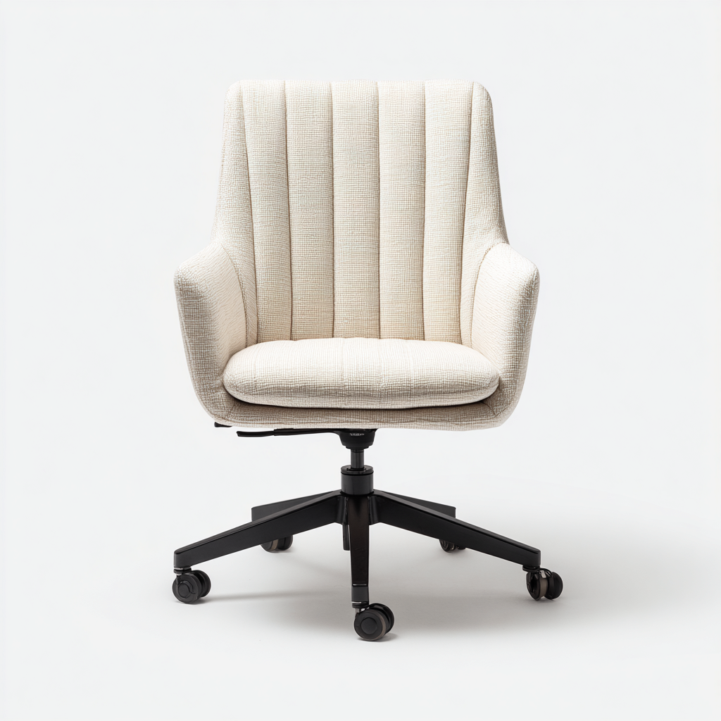 Bürostuhl - Stoffpolster 62x62x90 cm - Creme - Modernes Design - geeignet für Büro-Roomuphub