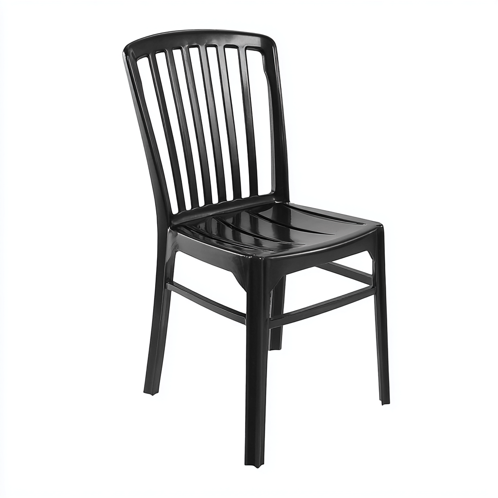 Gartenstuhl Kunststoff 45x52x88 cm - Schwarz - Klassisches Lamellendesign - Für Garten geeignet-Roomuphub