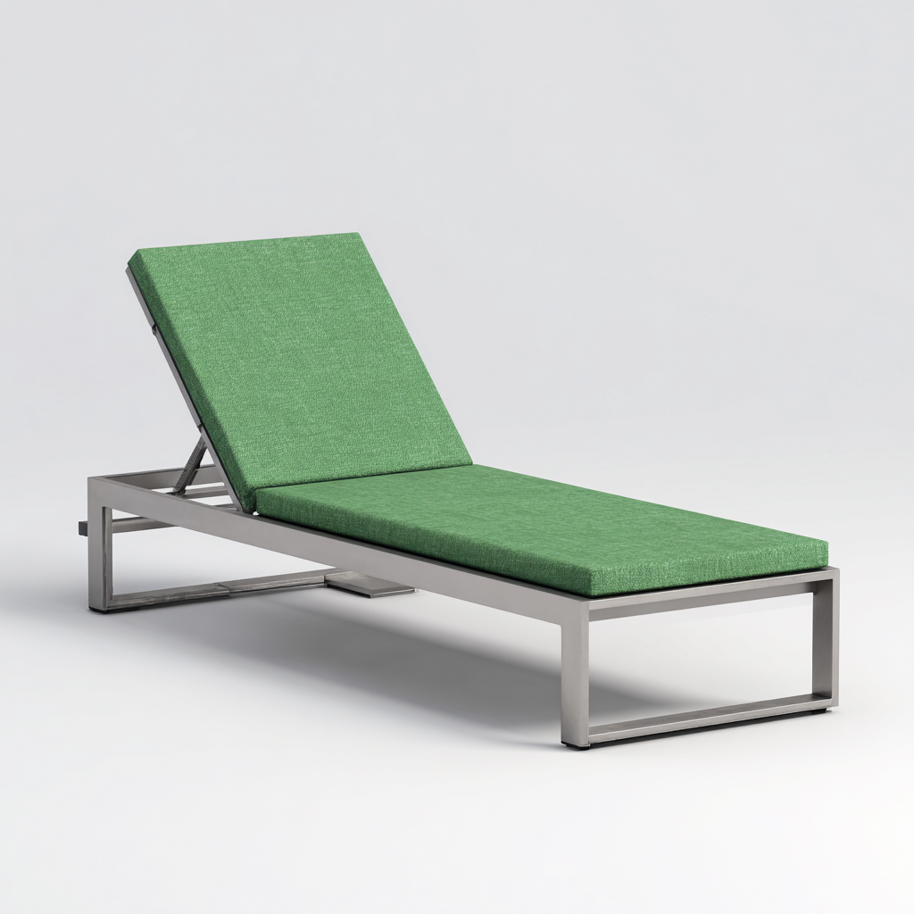 Sonnenliege aus Metall 197x68x85 cm - grau - grün - verstellbares Design für Garten geeignet-Roomuphub