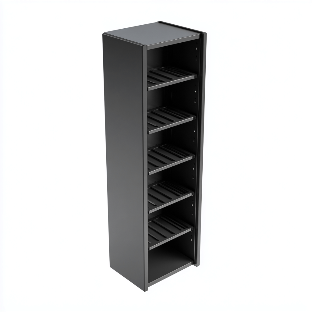 Schuhschrank Metall 35x30x150 cm - schwarz - für Flur geeignet - modernes Design-Roomuphub