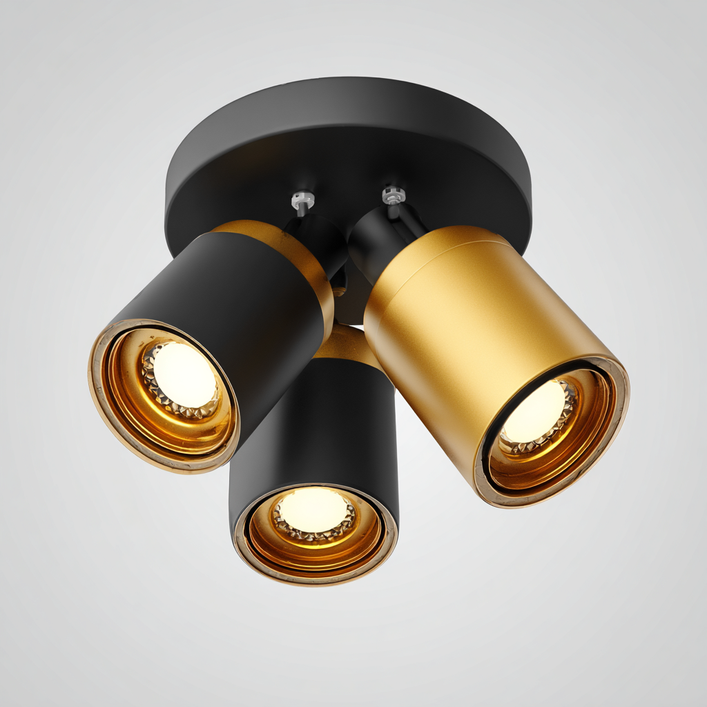 Deckenleuchte Metall 22x22x14 cm - schwarz - gold - modernes Design - geeignet für Innenräume-Roomuphub