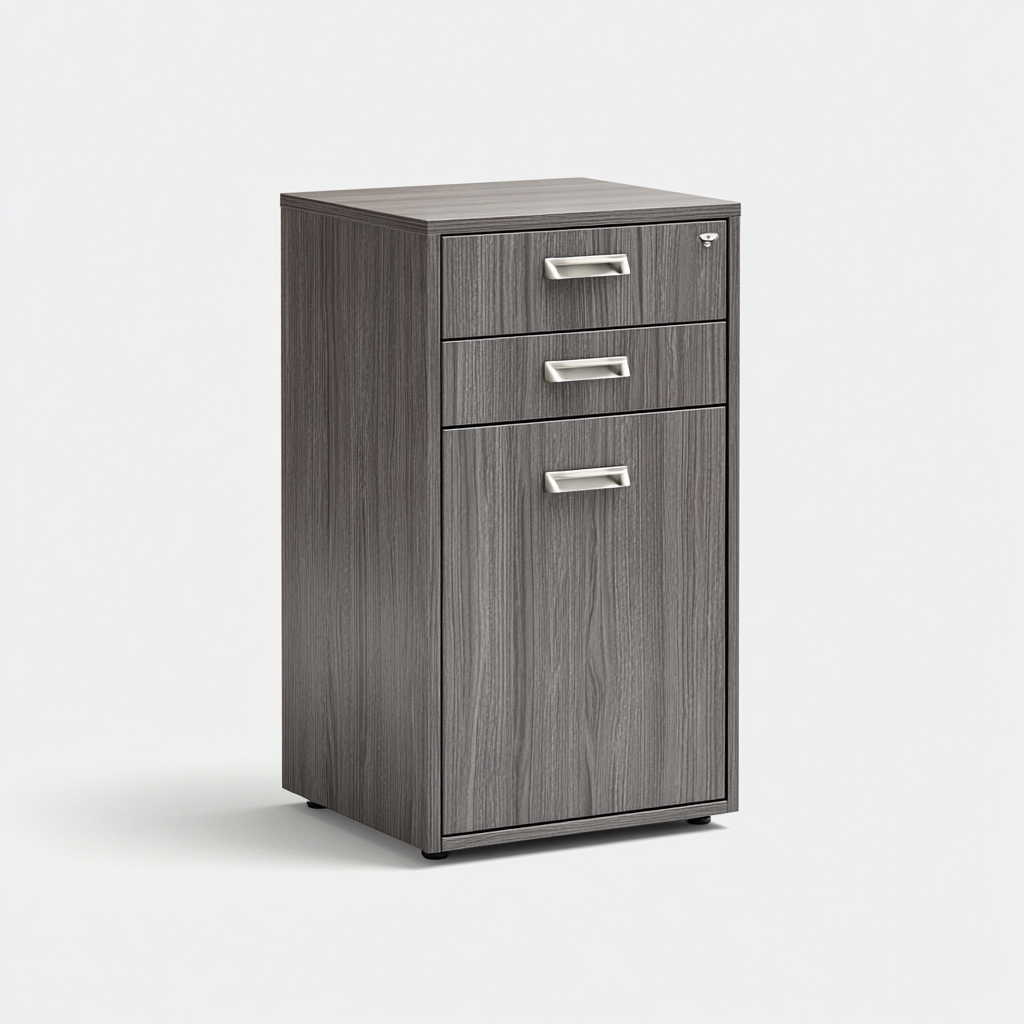 Aktenschrank Holzwerkstoff 60x40x80 cm - Grau - Modernes Design für Büro-Roomuphub
