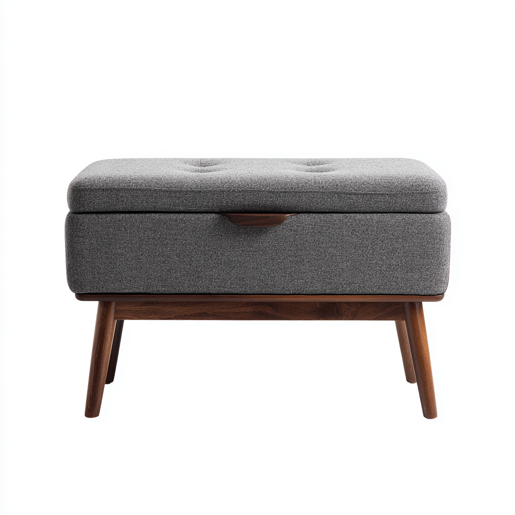 Sitzbank für Flur Stoffpolster mit Stauraum 60x38x46 cm - dunkelgrau - für Eingangsbereich - modernes Design-Roomuphub