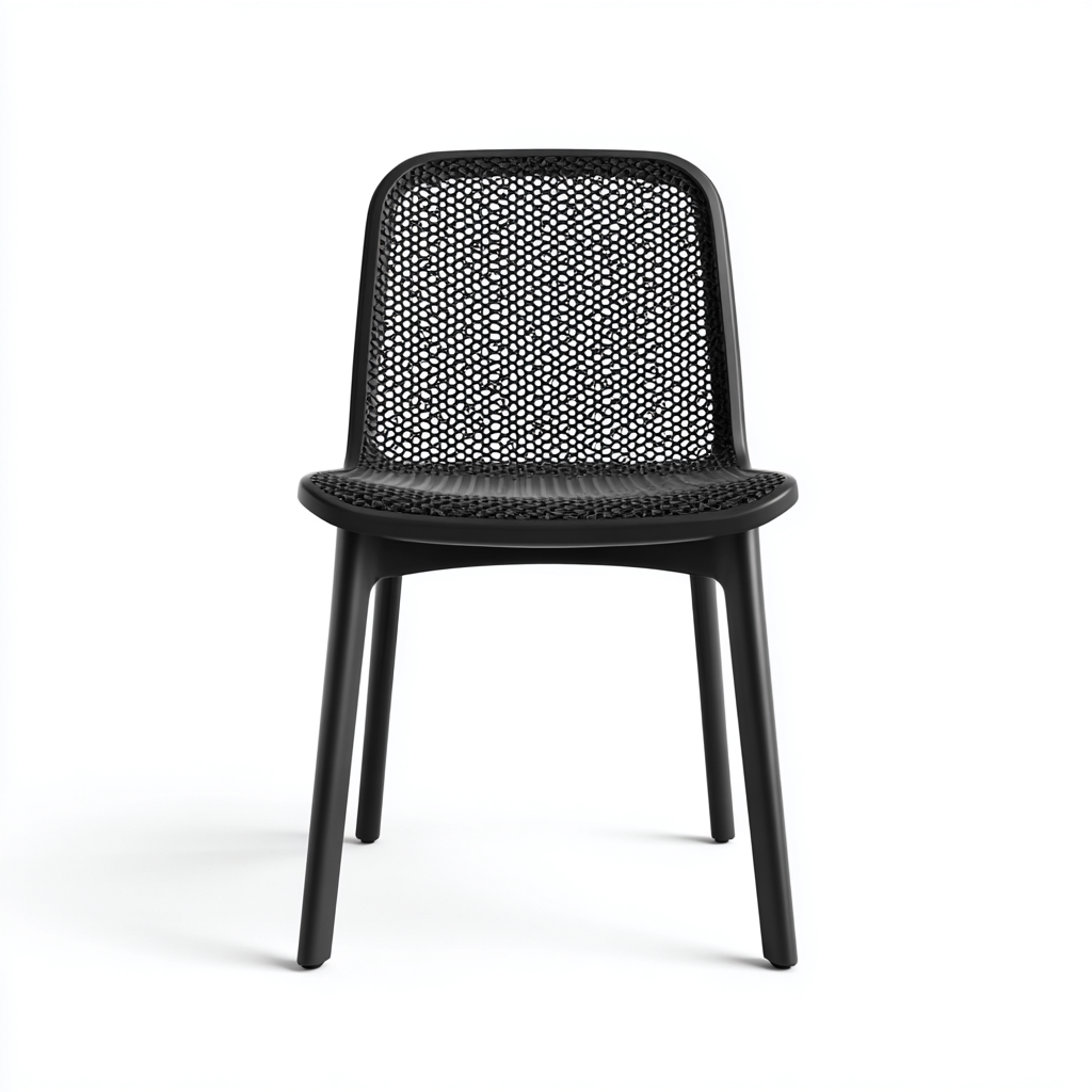 Gartenstuhl Kunststoff 45x52x83 cm - Schwarz - Mesh-Design - Für Garten geeignet-Roomuphub