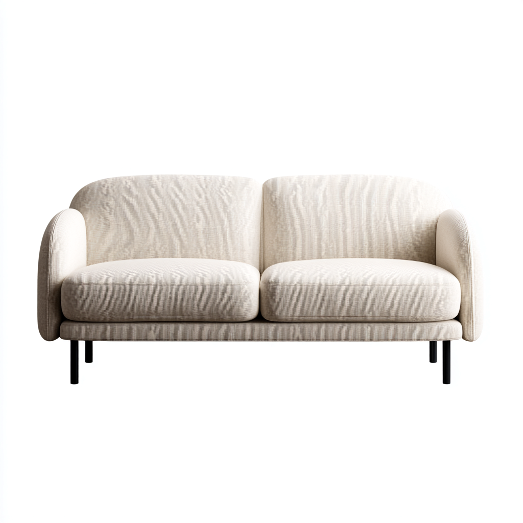 Zweisitzer Sofa Stoff 176x90x85 cm - creme - modernes Design - für Wohnzimmer-Roomuphub