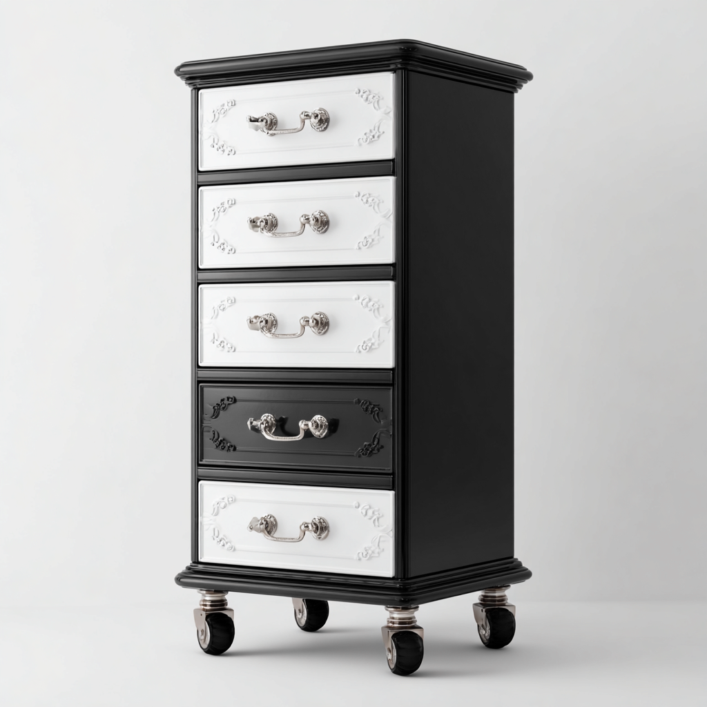 Aktenschrank Metall 45x40x80 cm - schwarz - weiß - für Büro - Homeoffice - modernes Design-Roomuphub