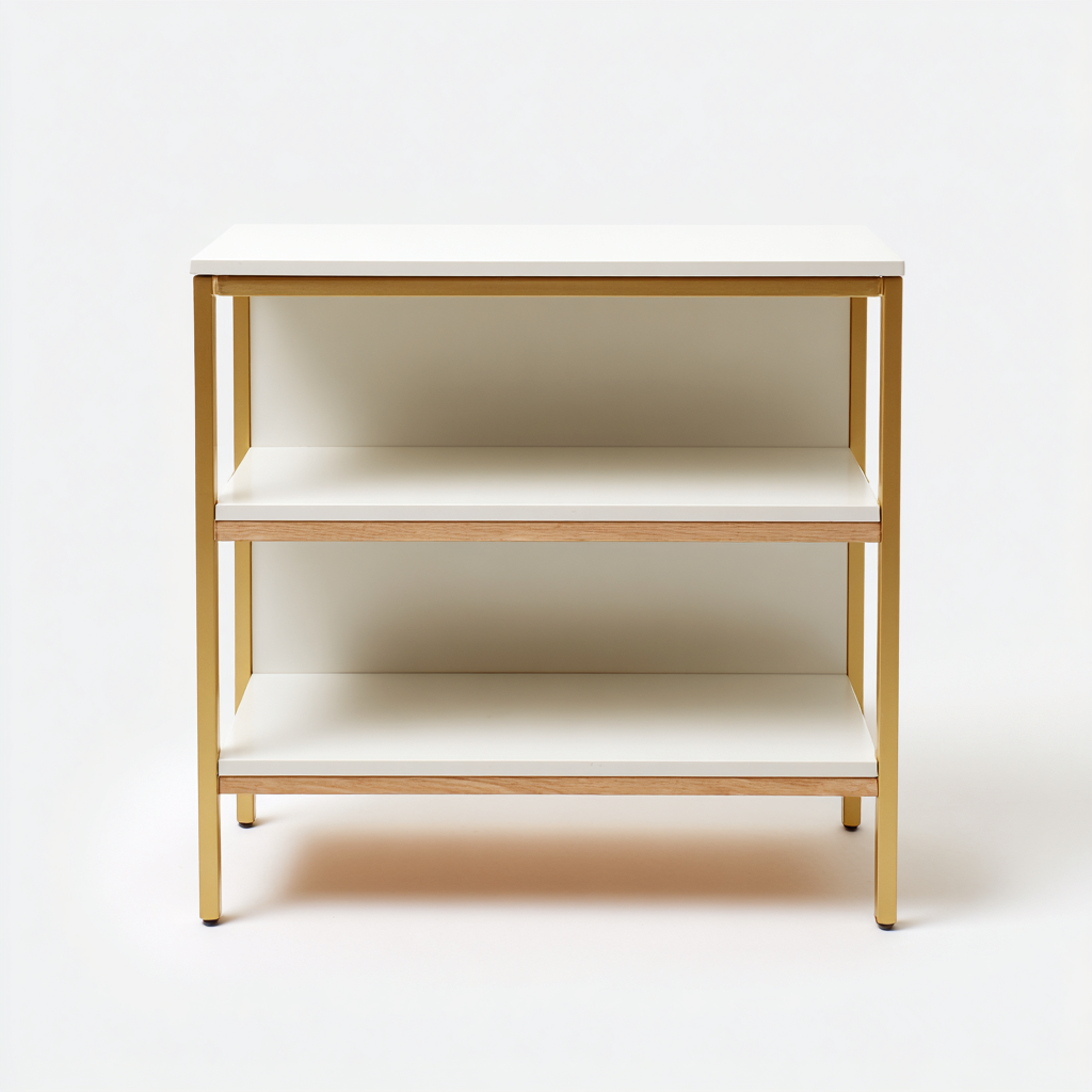 Schuhschrank Metall-Holz 80x35x75 cm - weiß - gold - modernes Design - geeignet für den Eingangsbereich-Roomuphub