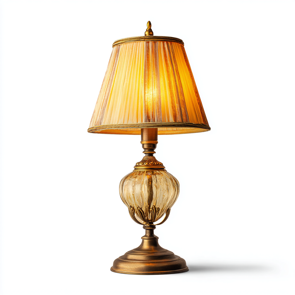 Tischlampe Glas Messing 30x30x52 cm - Gold - Für Wohnzimmer Schlafzimmer - Klassisches Design-Roomuphub