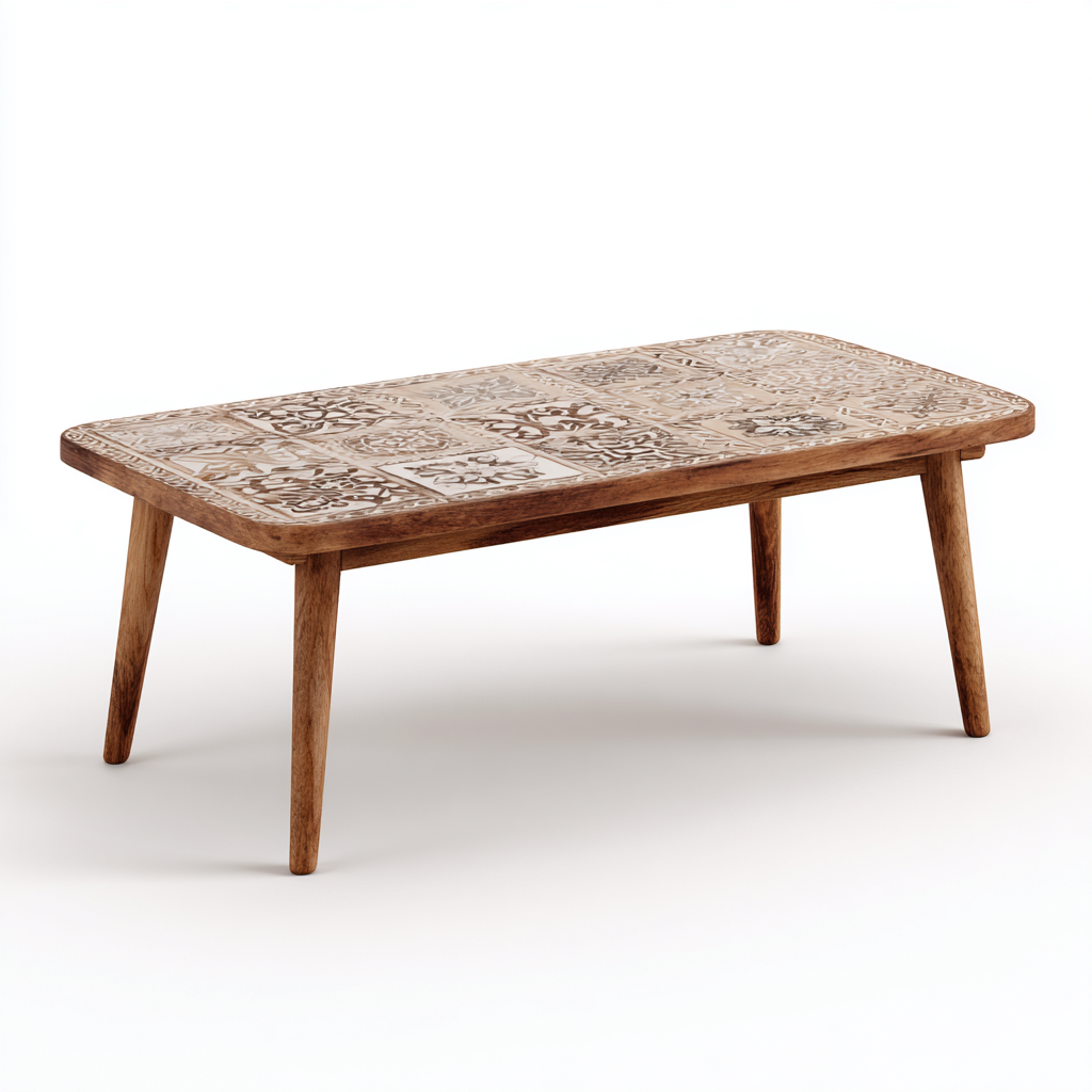 Couchtisch Holz 110x55x45 cm - Natur - Modernes Design für Wohnzimmer-Roomuphub