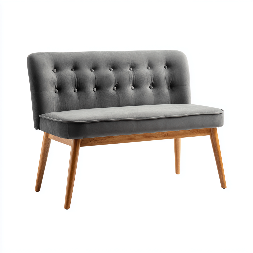 Sitzbank für Flur Stoffpolster 105x55x85 cm - dunkelgrau - für Eingangsbereich - modernes Design-Roomuphub