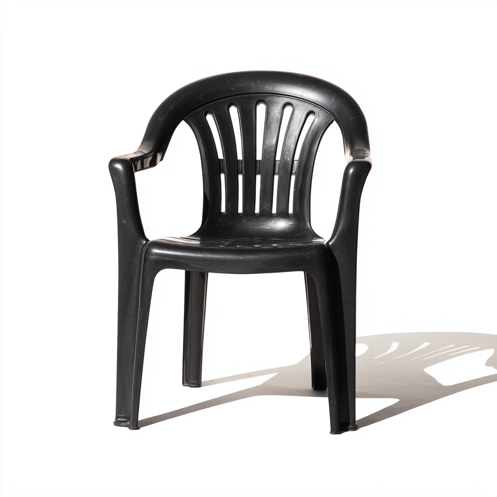 Gartenstuhl Kunststoff 56x54x89 cm - schwarz - für den Außenbereich - klassisches Design-Roomuphub