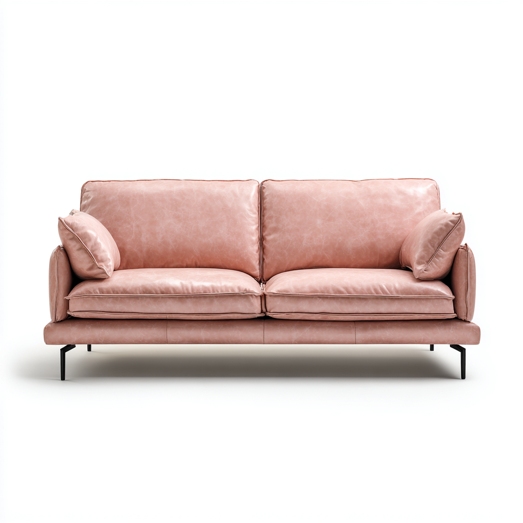 Zweisitzer Sofa Kunstleder 178x90x86 cm - rosa - geeignet für Wohnzimmer - modernes Design-Roomuphub