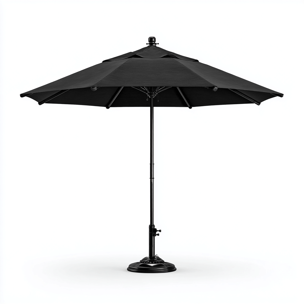 Sonnenschirm Polyester Metall 260x260 cm - schwarz - für Garten - Standard-Design-Roomuphub