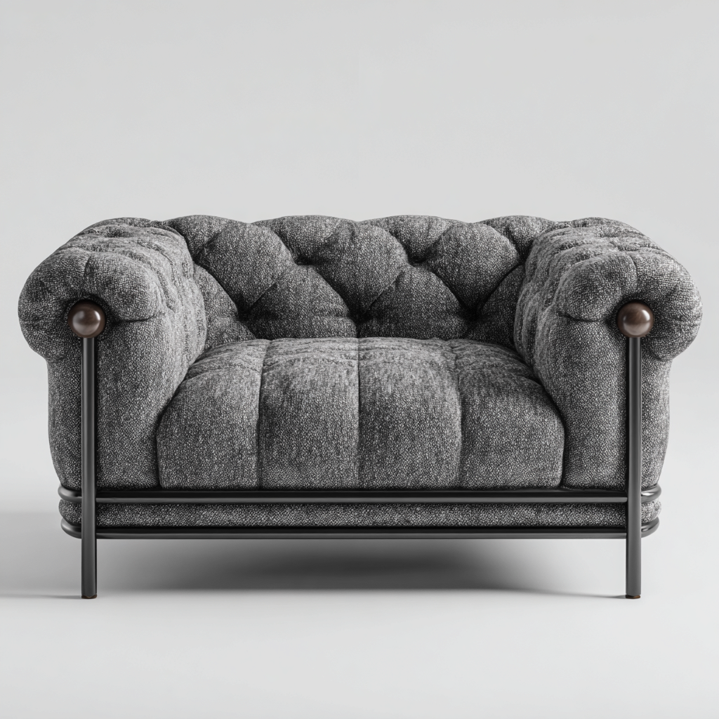 Zweisitzer Sofa Stoff 158x92x78 cm - grau - modernes Design - für Wohnzimmer-Roomuphub