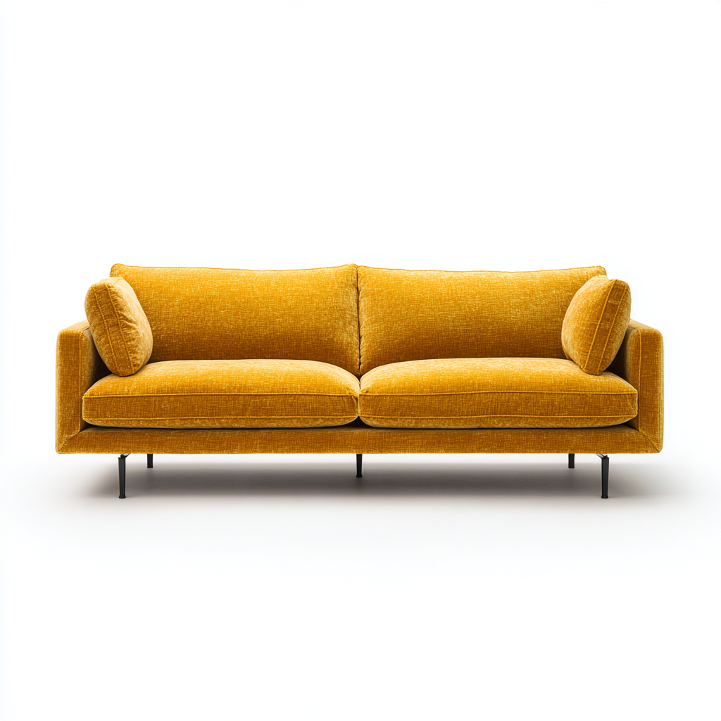 Zweisitzer Sofa Stoff 184x92x85 cm - gelb - geeignet für Wohnzimmer - modernes Design-Roomuphub