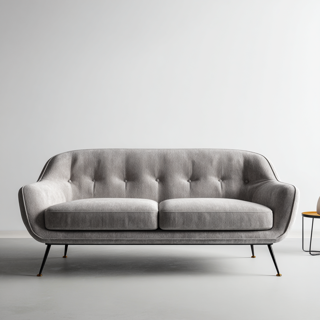 Zweisitzer Sofa Stoff 182x92x88 cm - grau - modernes Design - für Wohnzimmer-Roomuphub
