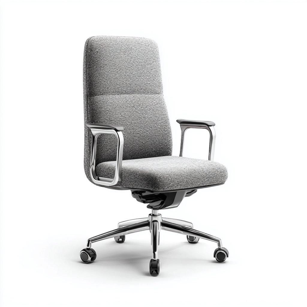 Bürostuhl Stoff - Metall 70x65x115 cm - grau - ergonomisches Design für Büro-Roomuphub