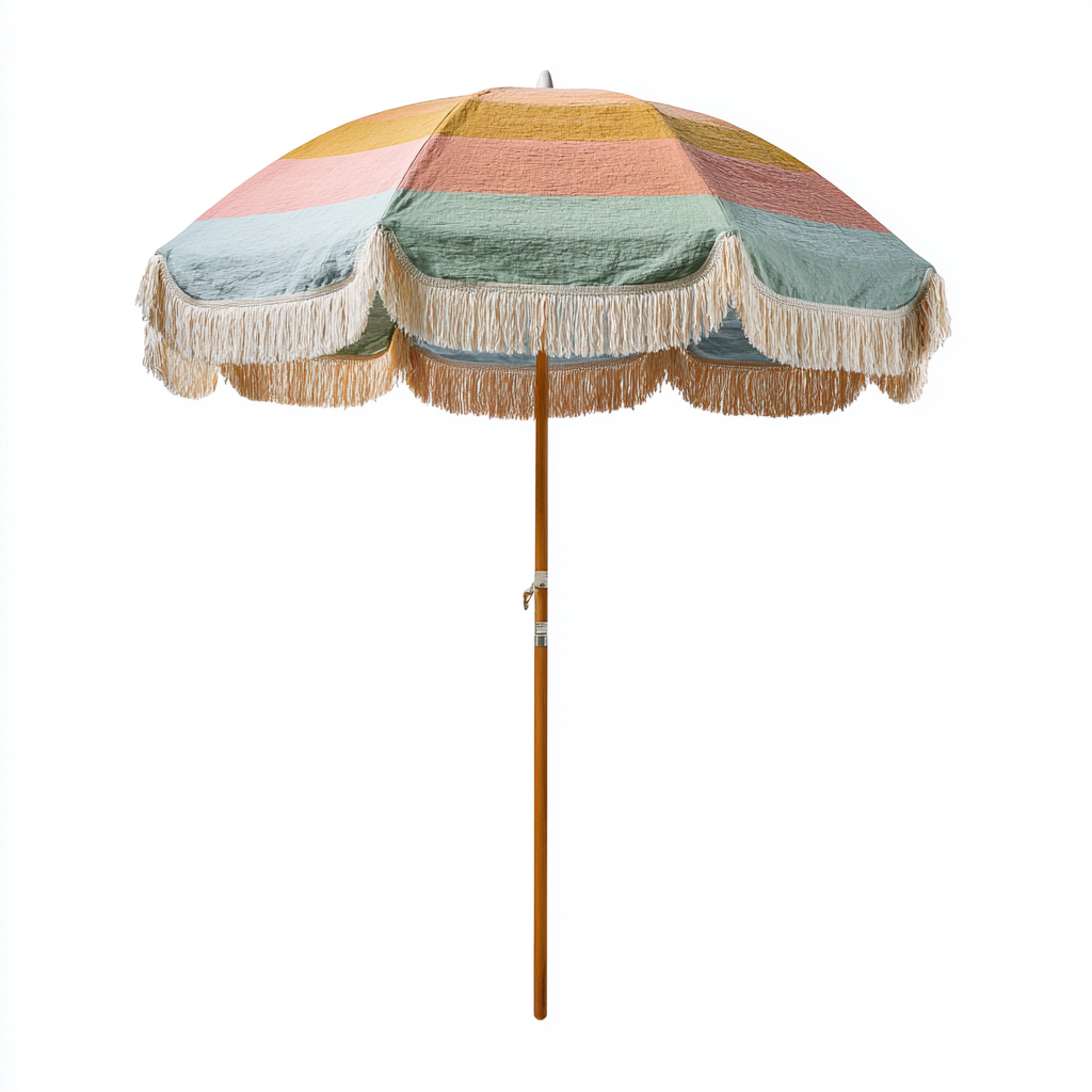 Sonnenschirm Polyester 210x180 cm - mehrfarbig - Retro-Design - für Garten-Roomuphub