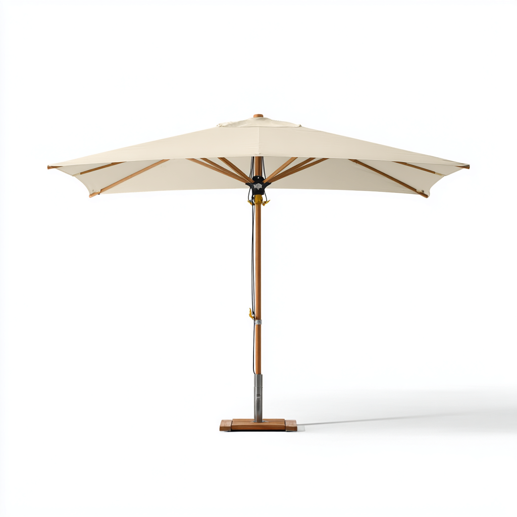 Sonnenschirm Polyester Holz 280x280 cm - beige - für Garten - klassisches Design-Roomuphub